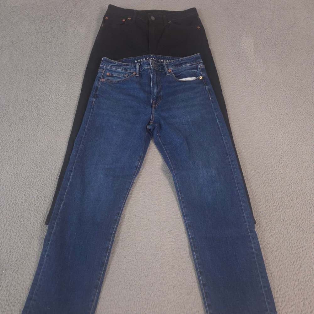 LOT OF 2 American Eagle Jeans Mens 31x29 Original Straight Airflex Stretch Pant